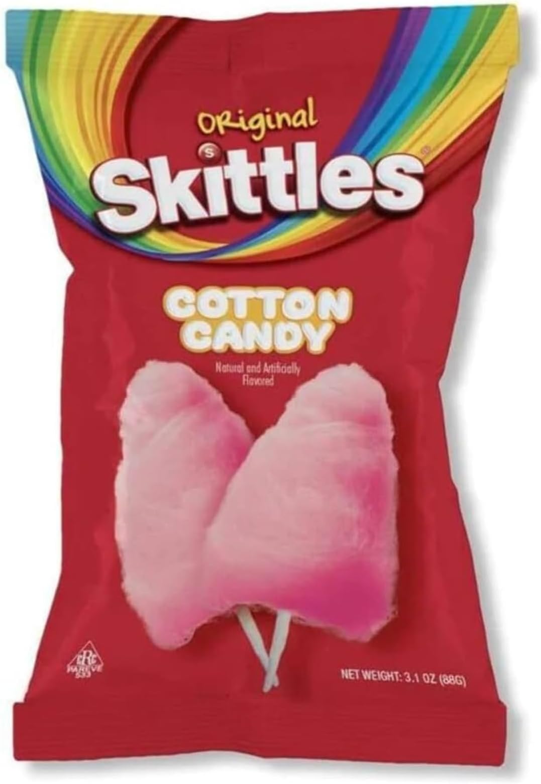 SUPPLIIONLINE Skittles Cotton Candy – Cotton Floss Candy – Natural and artificial flavors – Irresistible Sweetness in Every Bite – Perfect For Birthday, Parties, Picnics, School Days – Floss 88g Pack