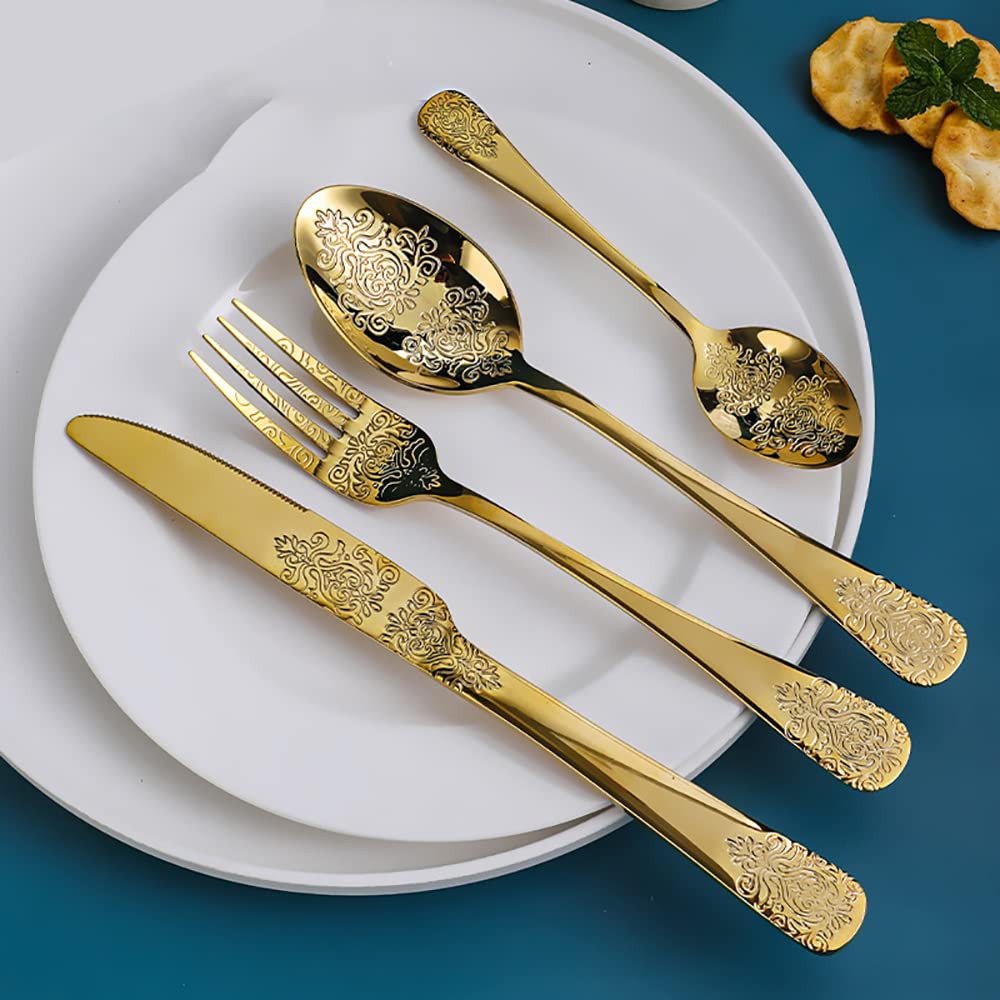 Amazon｜調理器具フォークとスプーンシルバーウェアセット、6人用