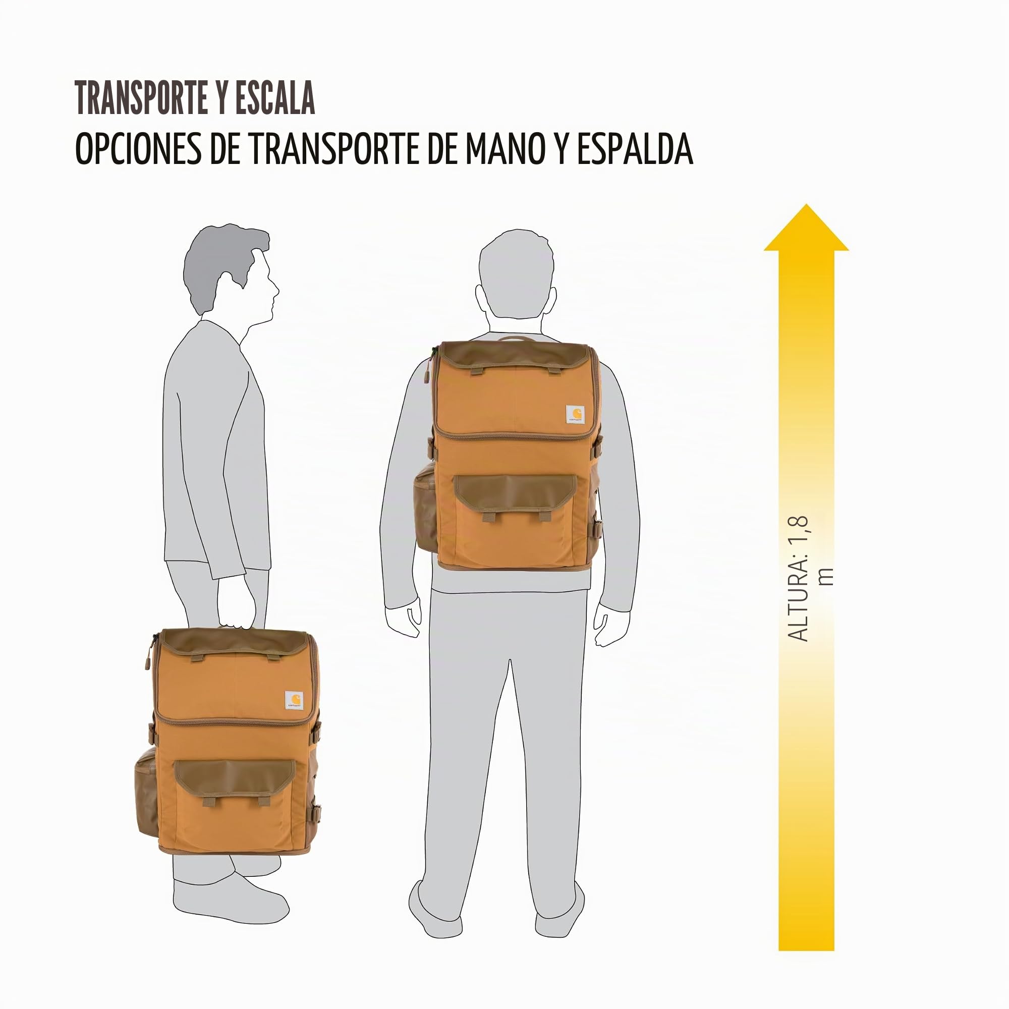 Carhartt, Mochila impermeable unisex de nailon de 35 L, resistente, con funda para portátil de 15 pulgadas, Asfalto, Talla única