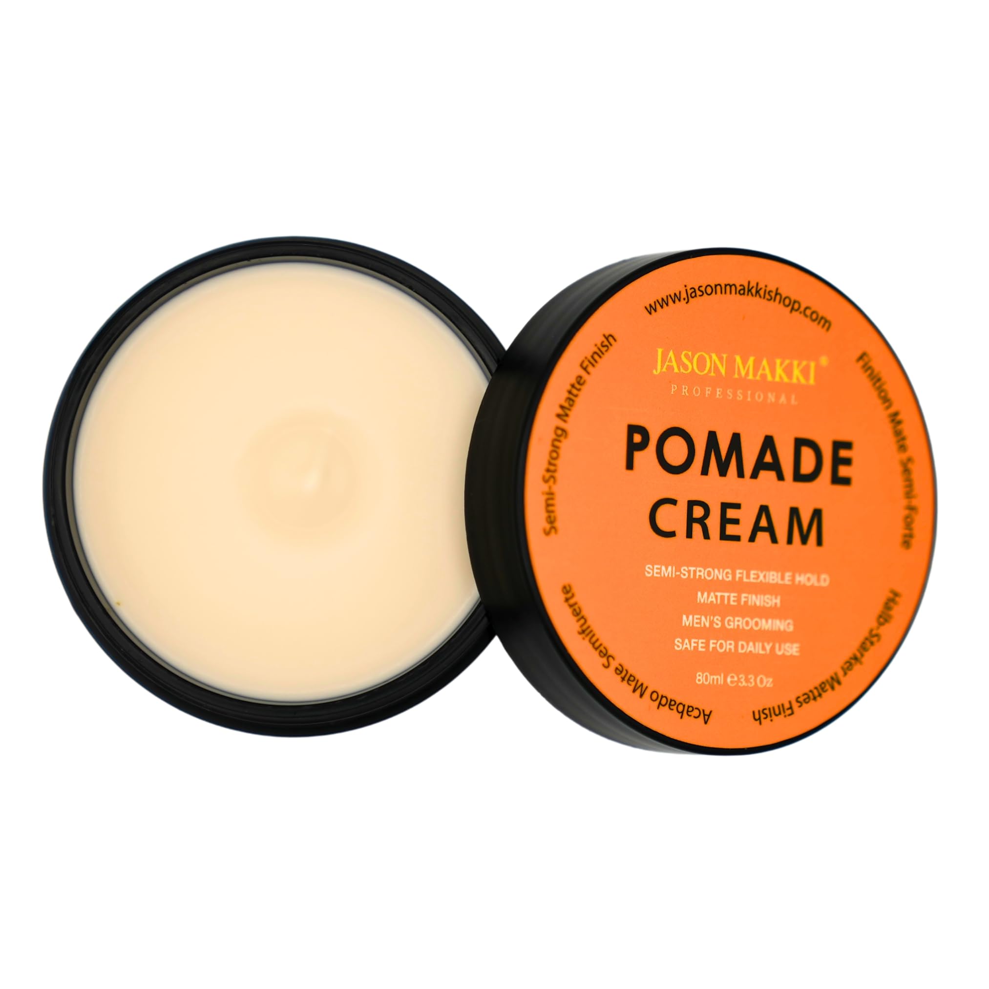 JASON MAKKI Cream Pomade for Men 100g – Water-Based Hair Styling Pomade with Semi-Strong Hold & Matte Finish – Ideal for Short to Medium Hair – Easy Wash, Non-Greasy