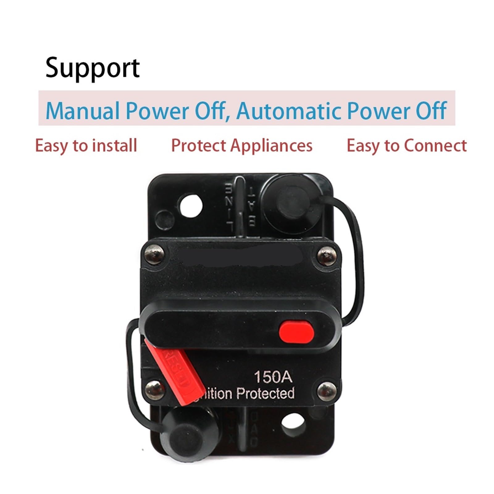 1 sztuk 30A 40A 50A 60A 70A 80A 100A 120A 150A 200A 250A 300A AMP wyłącznik bezpiecznik reset 12-48V DC Samochód łódź Wodoodporna Kolor: 30A)