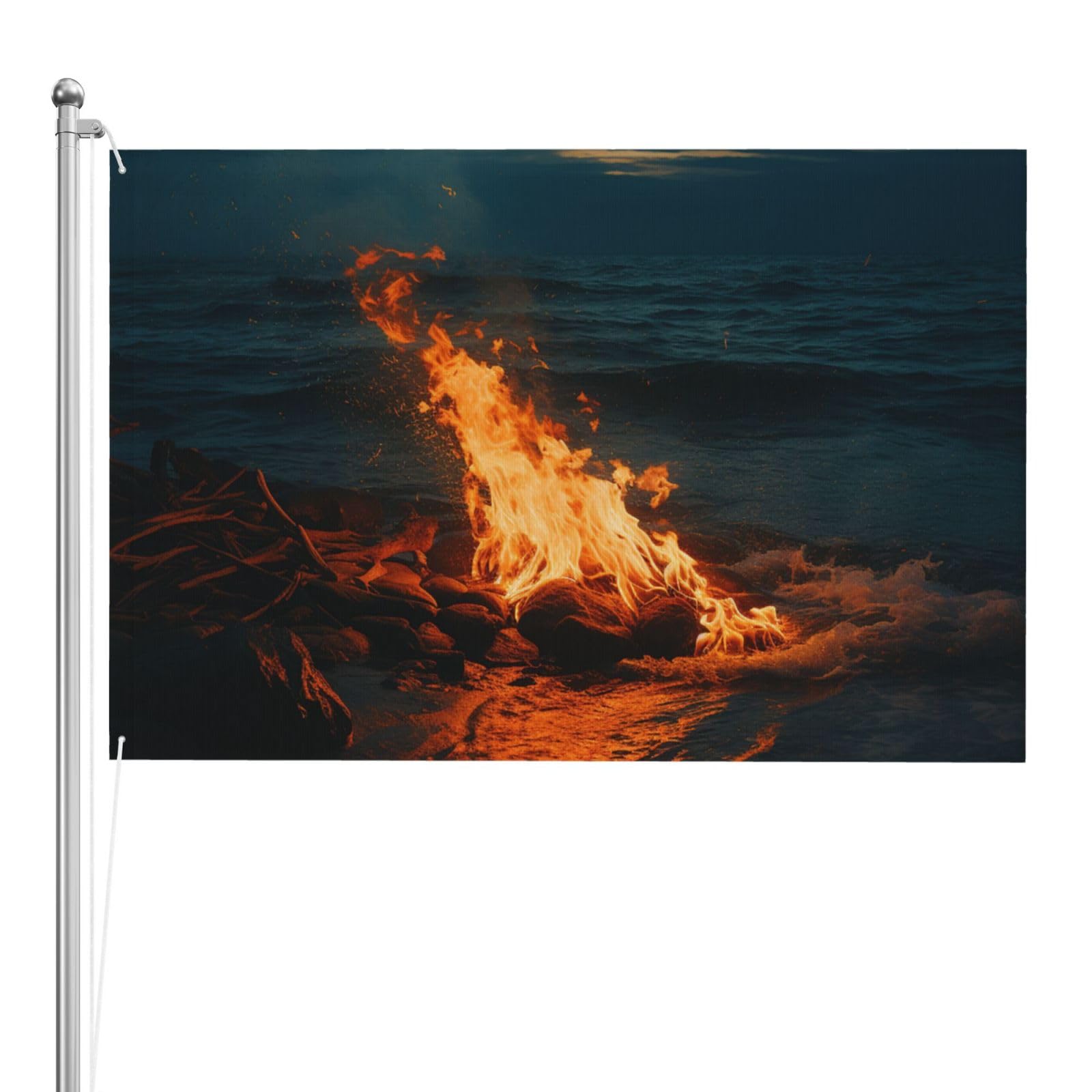 Drapeau double face Fire by the Sea sans transparence pour déco extérieure - 8