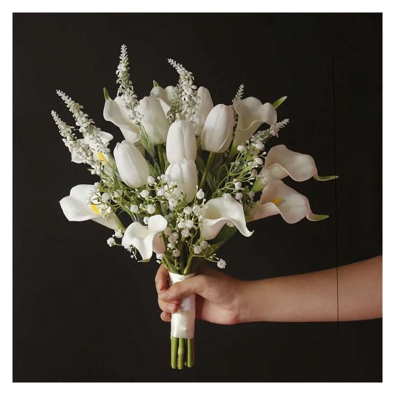 SHENJMAI Artificial Flower Bouquet Bridal Wedding Bouquet Artificial Holding Flower Photography Prop Party(Type 5)