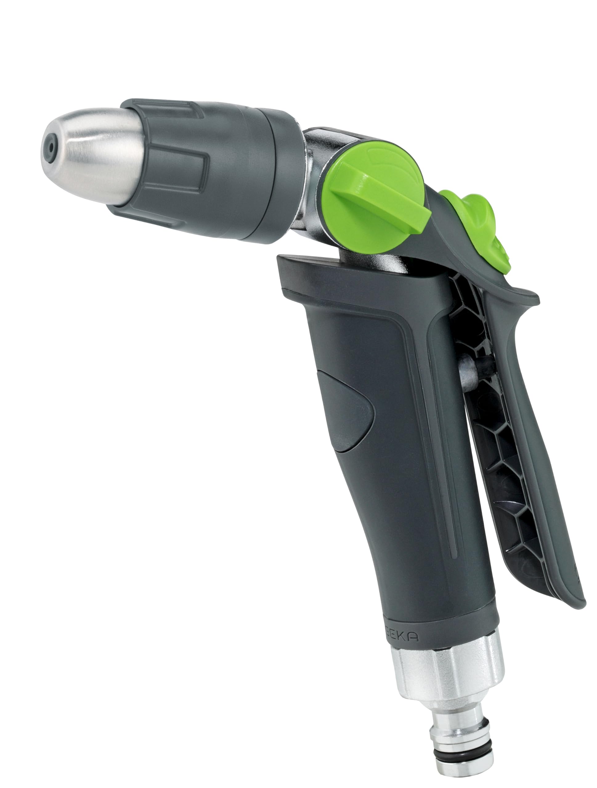 GEKA Plus 46.1006.9 Multi-Spray Nozzle (Continuously Adjustable, One-Hand Operation, Permanent Lock, Non-Slip, Garden Hose Attachment, Garden Watering, Spray Nozzle for Garden Hose)