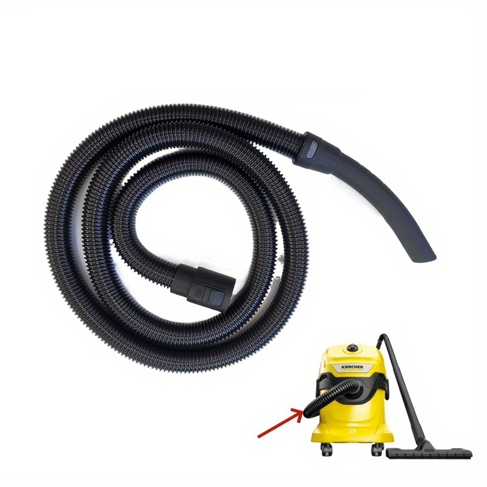 Suction Hose Pipe Compatible With Karcher WD1 WD2 WD3 WD4 WD5 WD6 | Flexible Plastic Tube For WD1 WD2 WD3 WD4 WD5 WD6 Models Cleaning(Vacuum Hose-3.5M)