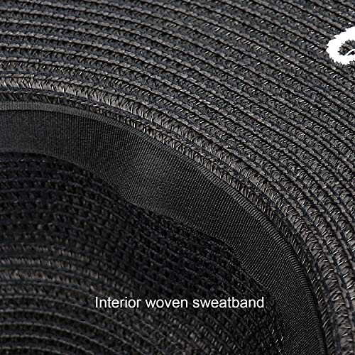 Dreshow Big Straw Sun Hats For Women Floppy Foldable Roll Up Beach Cap Sun Hat Upf 50+ Vacation Honeymoon Embroidered Hat #TOP3