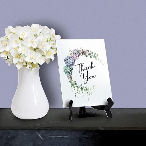 Miniatura 8 de Letrero de mesa de agradecimiento con caballete, diseño floral de media luna (6 x 8 pulgadas)