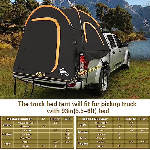image for HREFEU Pickup Truck Tent, Portable Truck Bed Tent for Camping, Waterpr