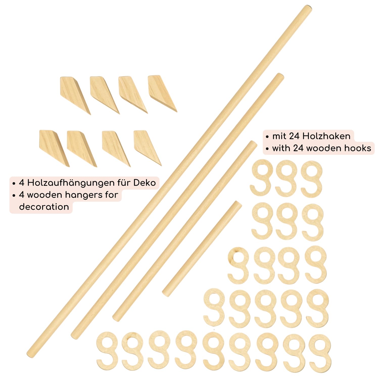 howa Deko Weihnachtsbaum XXL aus Holz mit Adventskalender 134cm hoch 8808 | XXL Deko Baum für Weihnachten mit Weihnachtskalender mit 24 Stoffsäckchen zum Befüllen und Holzzahlen, vielseitig dekorierbar