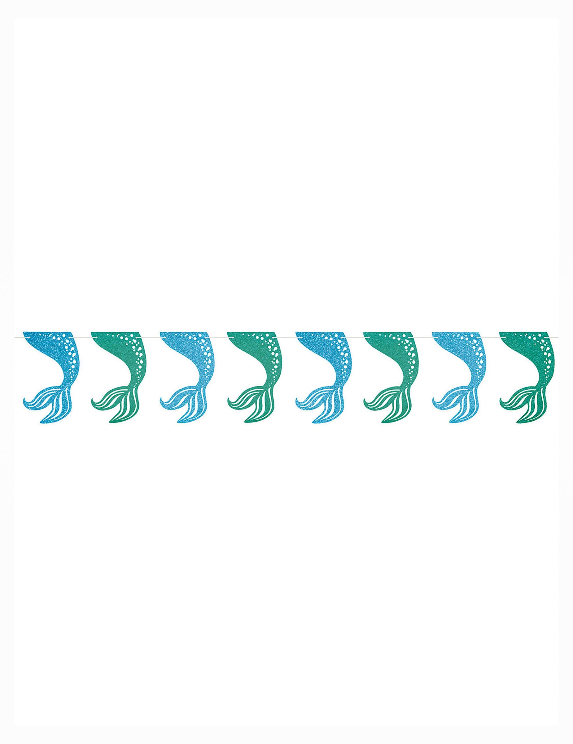 9ft Paper Glitter Mermaid Tail Garland-image-8