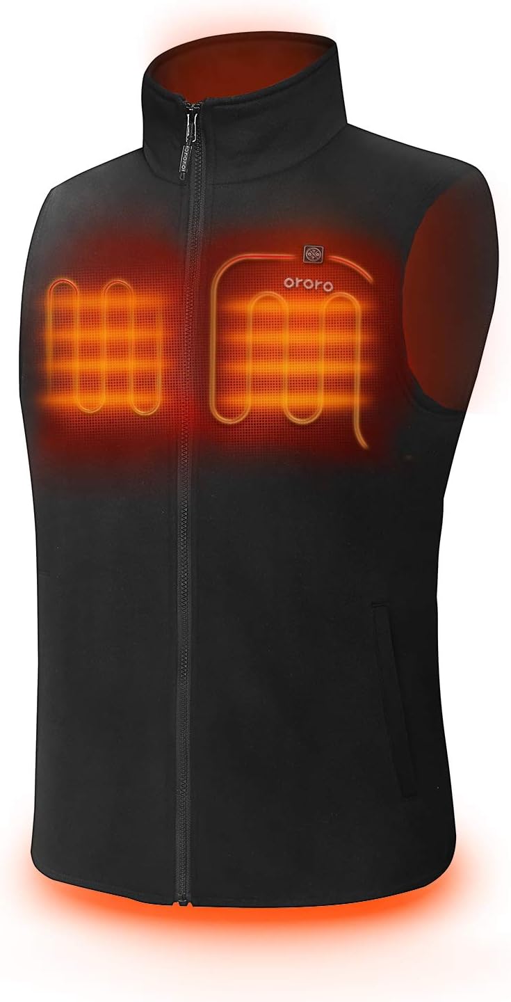 Men's Fleece Heated Vest With Battery Pack Heated Gilet For Men