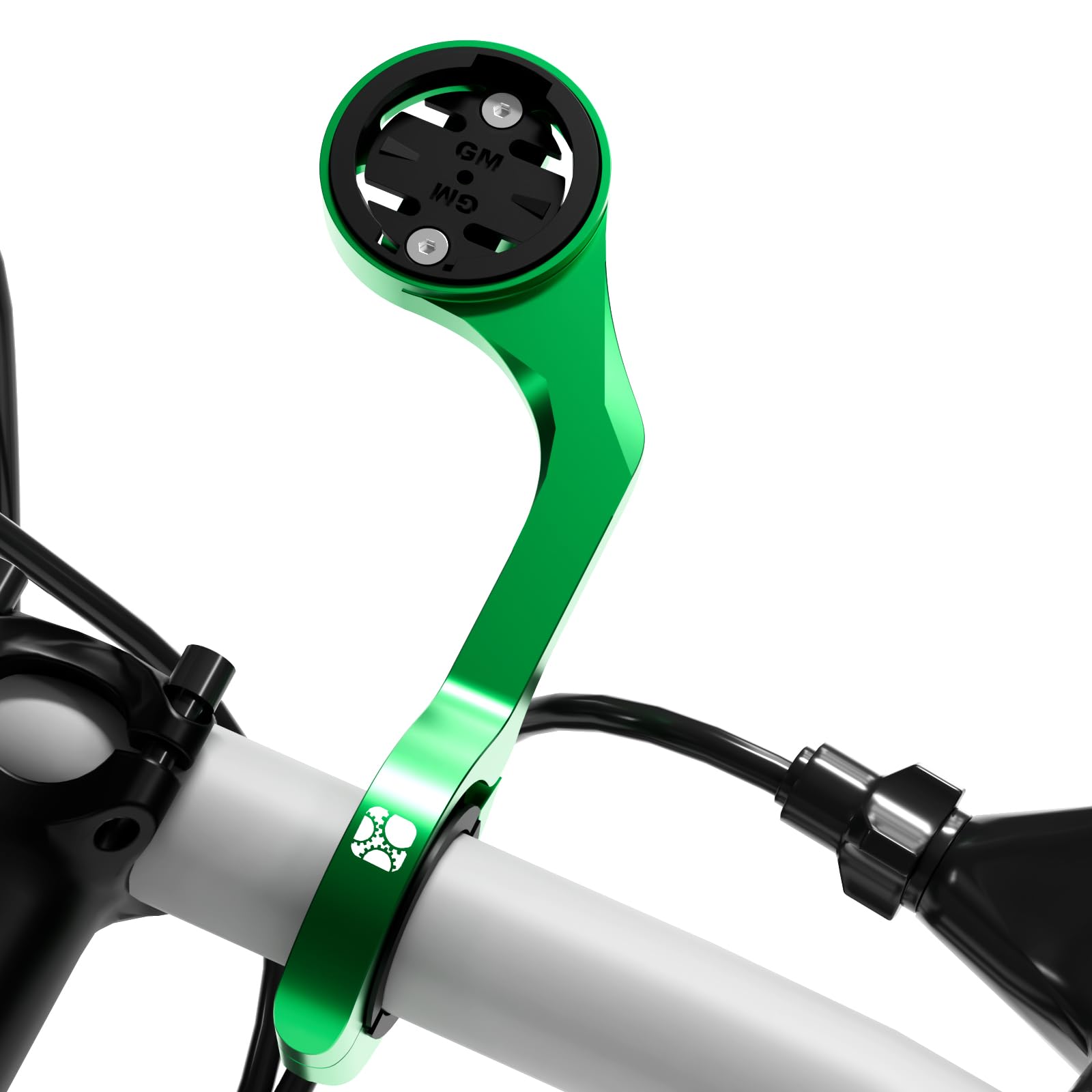 Out Front Mount for Garmin Edge Explore, Lightweight Aluminum Alloy Bicycle GPS Computer Mounts, Flashlight and Action Camera Extended Install, Combo Compatible with Bryton, Wahoo, and CATEYE Green