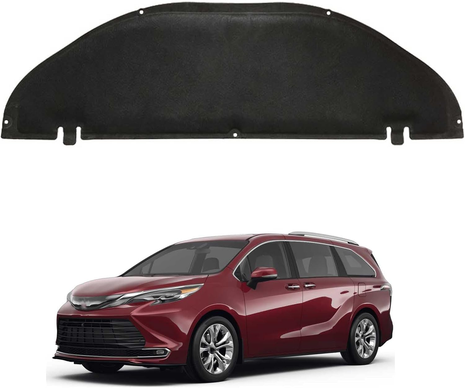 liufangfc Bonnet Insulation Mat 10mm for Toyota Sienna Hybrid 2020-2022 OE: 53341-08030 – Fireproof Engine Sound Deadening & Heat Shield Acoustic Liner with Clips