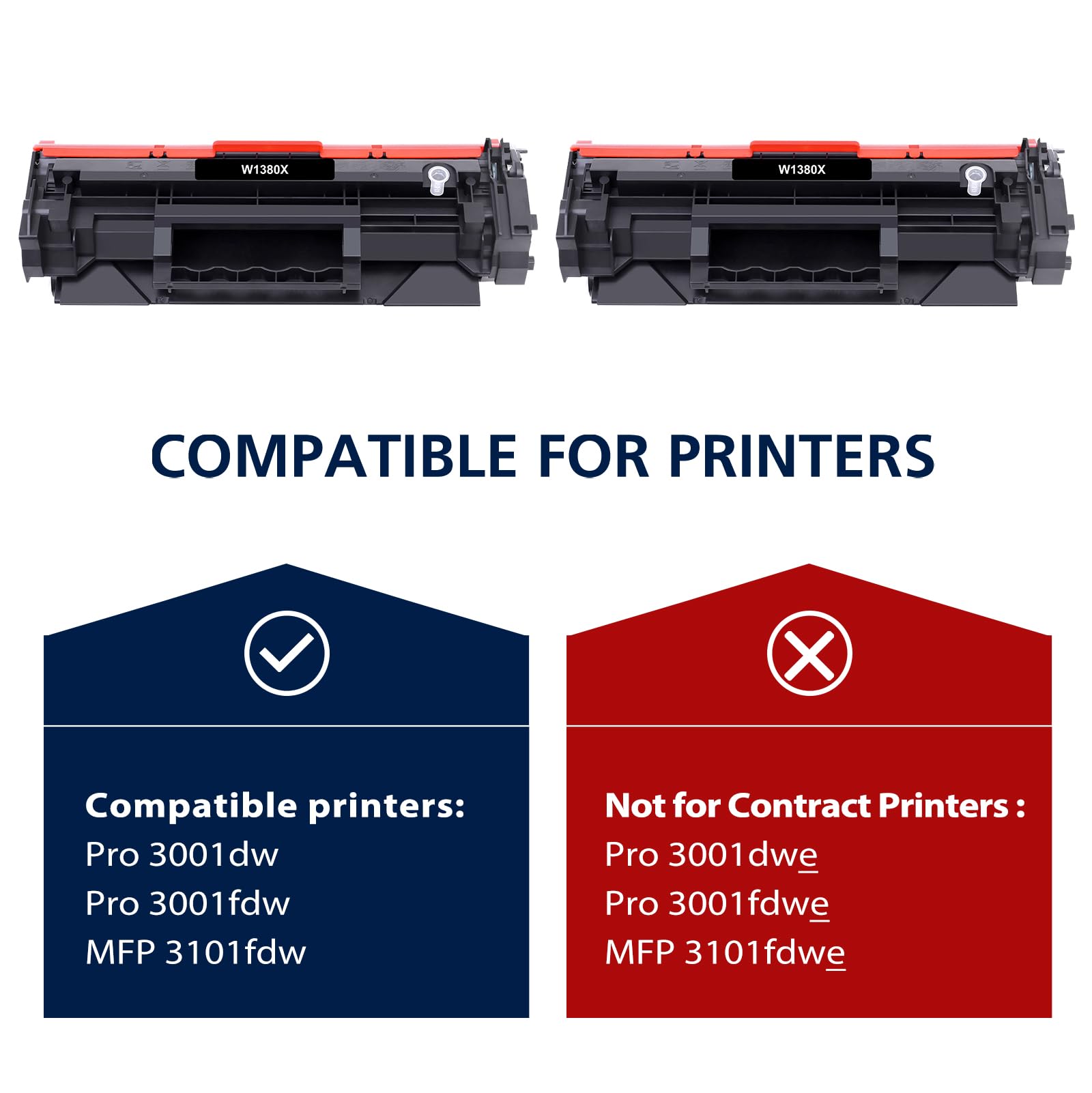 VICTONER 138X Black Toner Cartridge 2-Pack - Compatible With HP Pro Printers