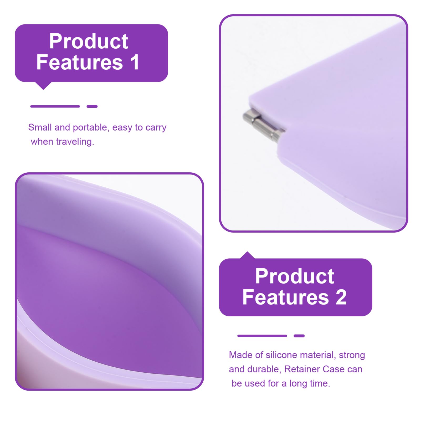 Healeved 5 Piezas Funda Para Boquilla Estuche Kit De Cepillo De De Viaje Pasta Equipo Contenedor De Dentaduras Profesionales Gel De Sílice Lavender
