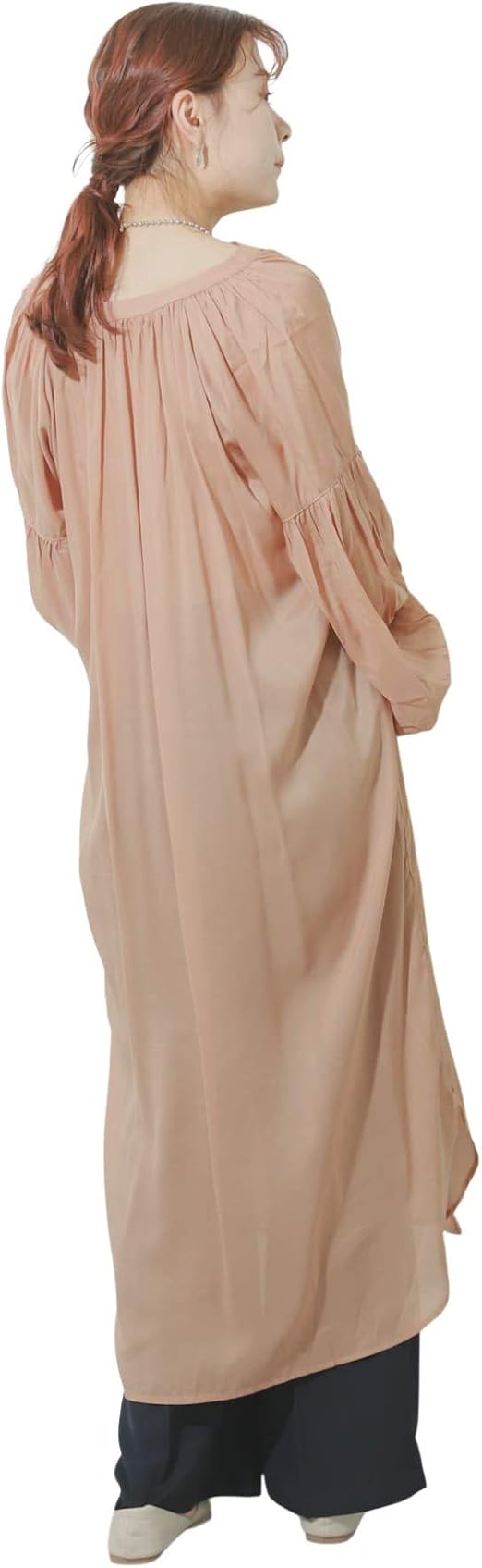 Amazon Co Jp センスオブプレイス ワンピース ドレス スキッパーシアーロングシャツワンピース レディース 14 26b007 Orange One 服 ファッション小物