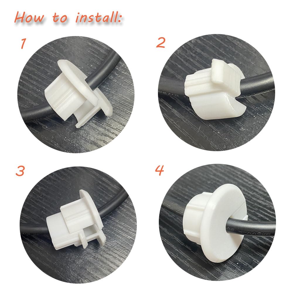 Sactulaz Wall Bushing Grommet For Starlink Dishy Router Adapter Cable