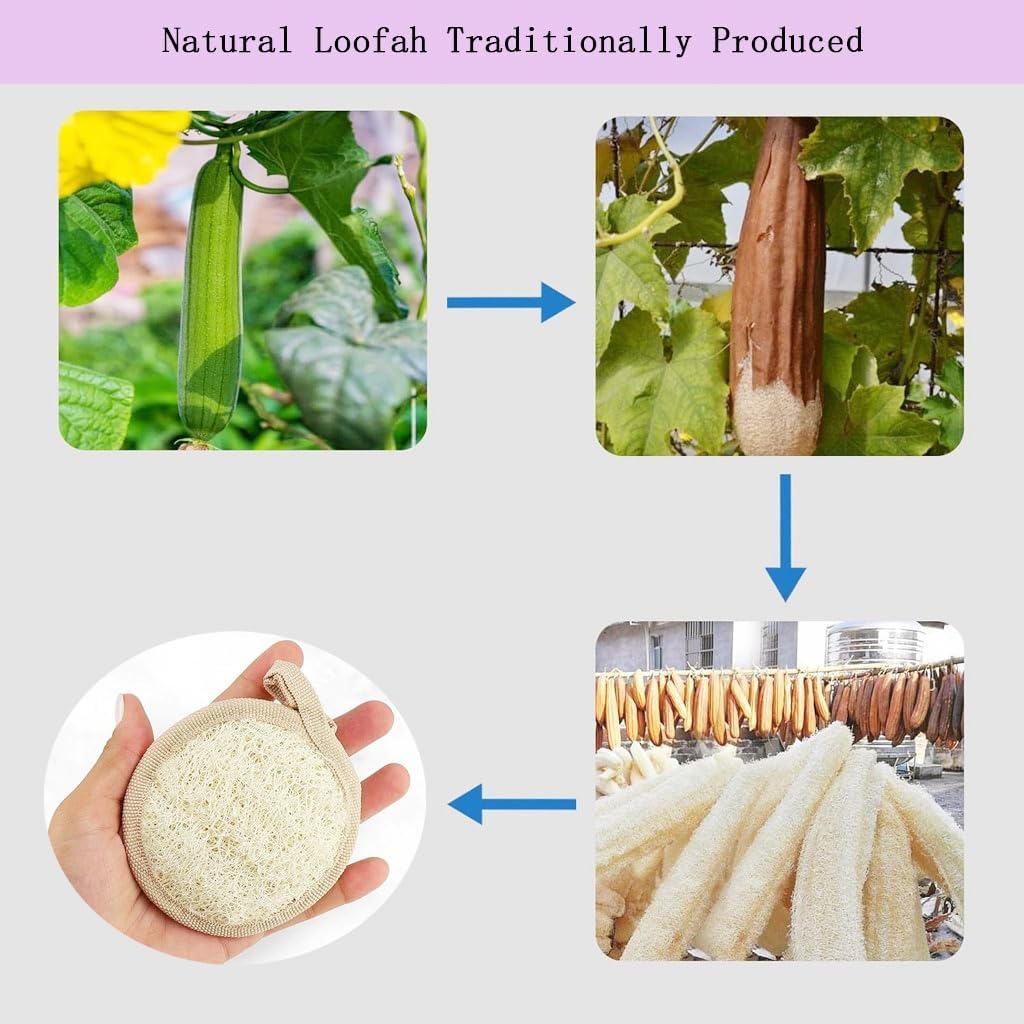 Natural Loofah face Scrubber Pads, 6 Pack image 5