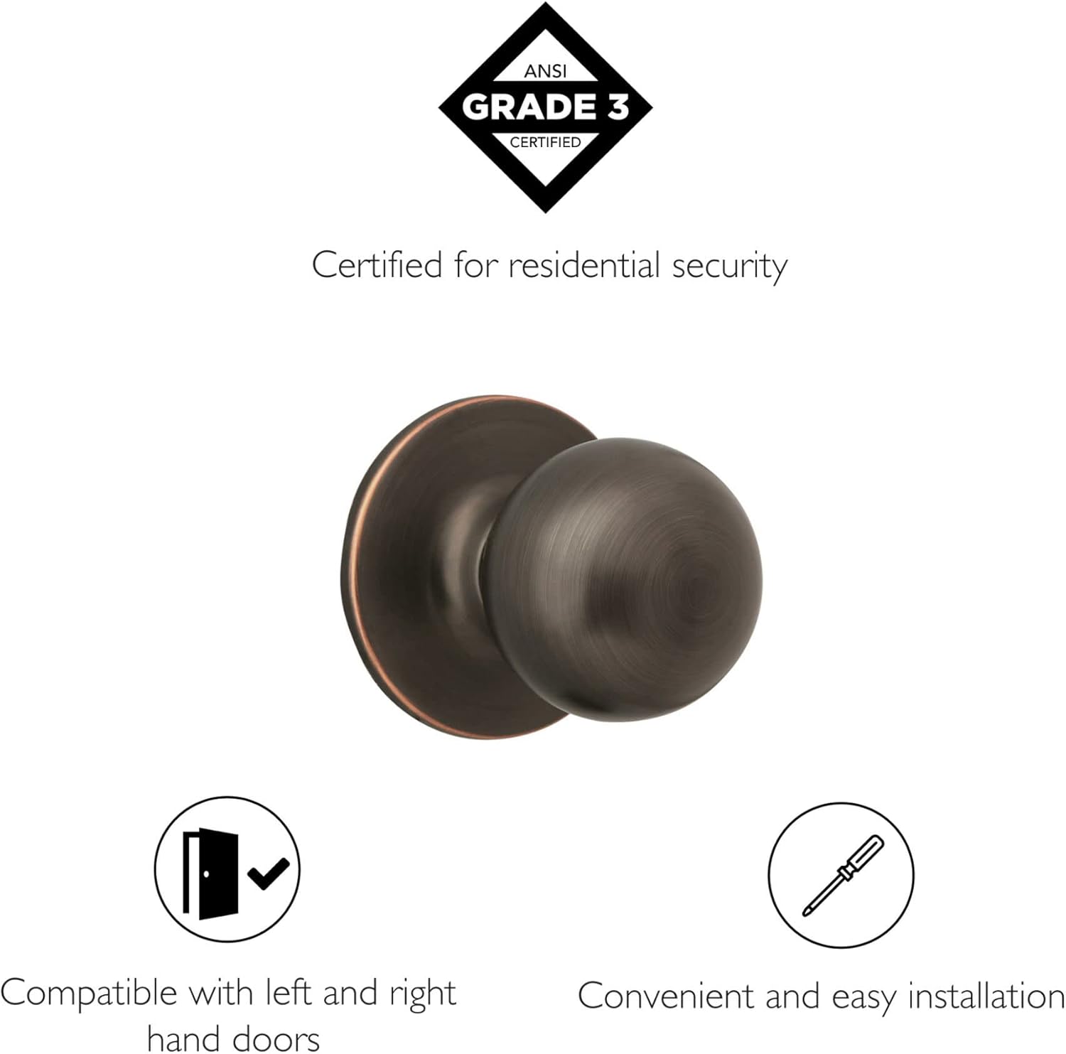 Design House 791616 Ball Dummy Door Knob Oil Rubbed Bronze
