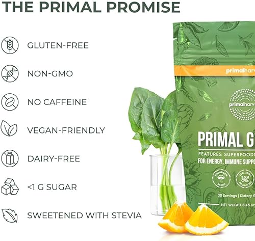Miniatura 7 de Primal Harvest Primal Total Male+ & Primal Greens - Suplemento multivitamínico y nutricional para hombre con ginseng, vitaminas D y B, zinc,