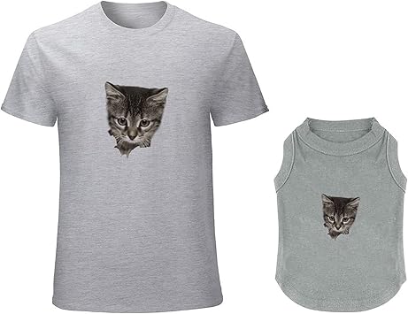 Amazon 猫 おもしろ トリックアート 犬服 ｔシャツ ペット服 親子服 春夏 可愛い シャツ ドッグウエア 袖なし 通気性 ご主人様用 Tシャツ 犬 猫 ペット用 小中大型犬 人気 おしゃれ カップル服 お散歩 お出かけ 4xl Qiantuanzi シャツ パーカー 通販