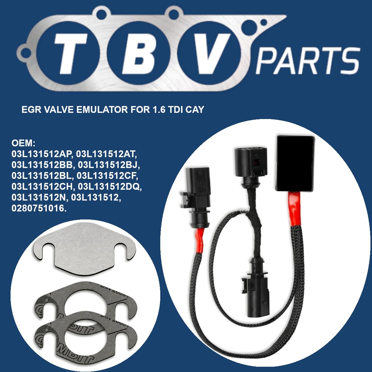 Kit ANNULLARE VALVOLA EGR 003L131512AT Compatibile per motore CAYC 1.6 TDI A3 Altea Ibiza Leon Caddy Anullare valvola Egr 03L131512AP 03L131512AT