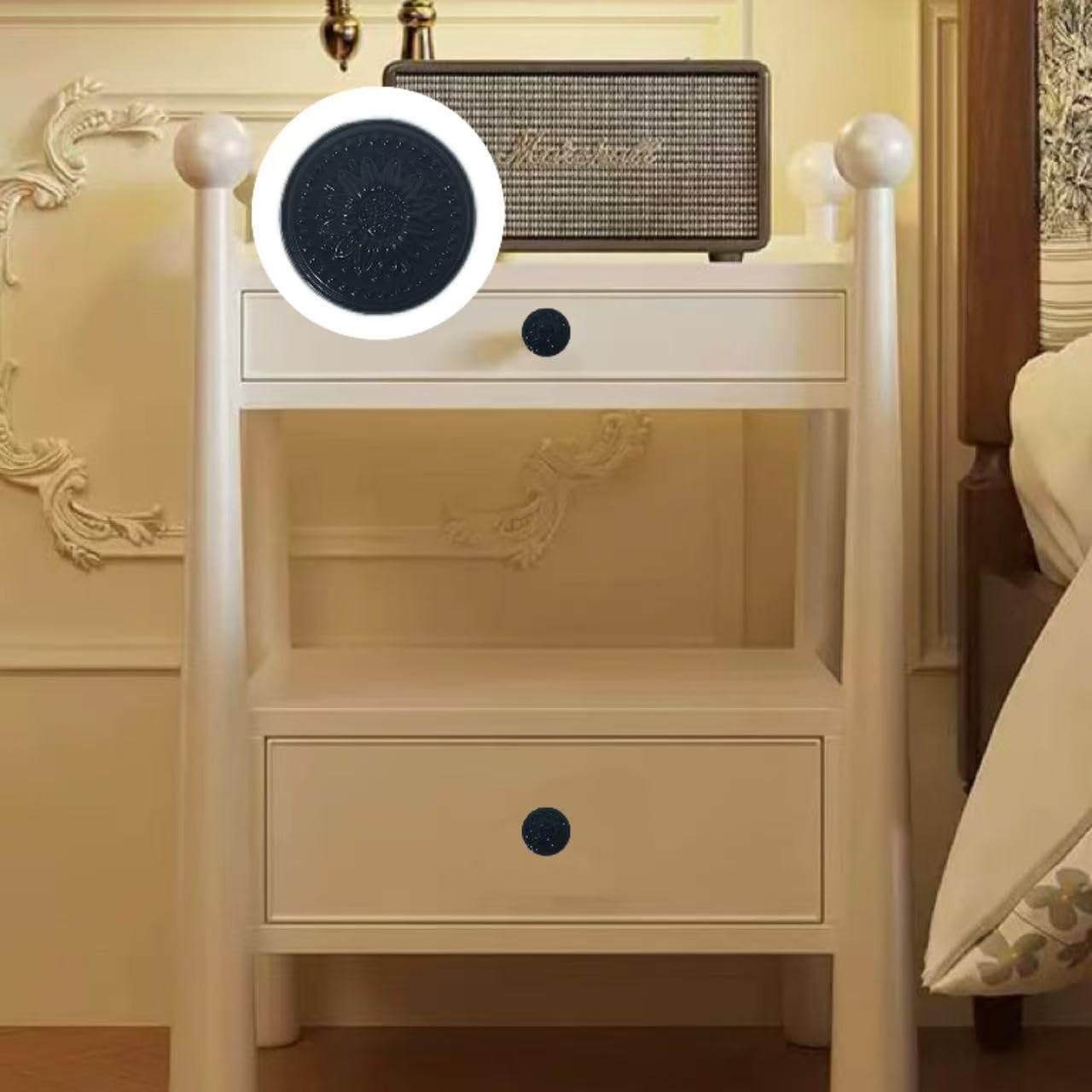 Black Vintage Flower Cabinet Drawer Pulls Knobs Flower Embossing for Dresser Cupboard Wardrobe Furniture 5 PCS