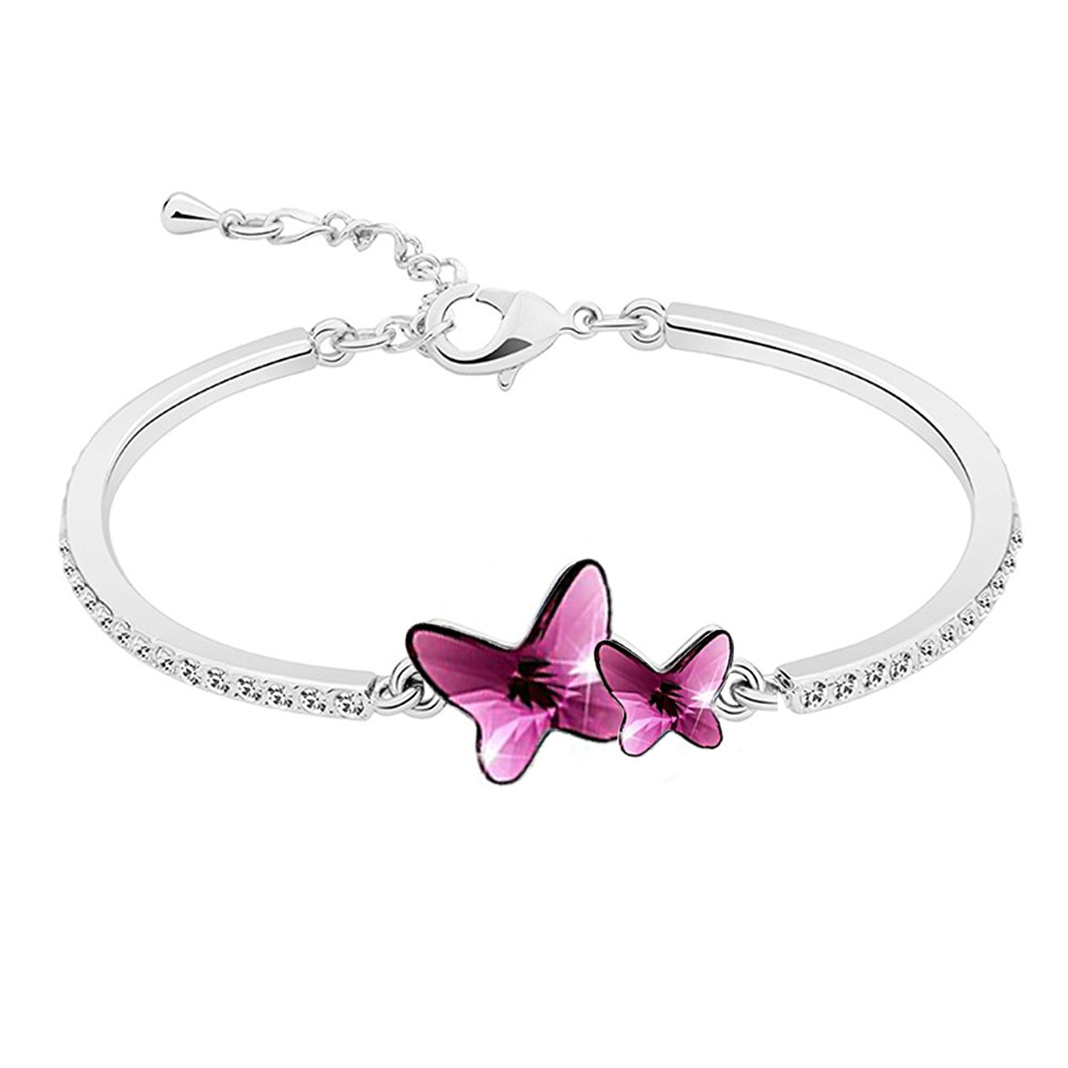 Yellow Chimes Bracelet for Women & Girls A5 High Grade Purple Crystal Bracelets for Women & Girls | SIlver Toned Butterfly Charm Bracelet | Birthday Gift For Girls & Women Anniversary Gift for Wife (B0779PLGH9) Amazon Price History, Amazon Price Tracker