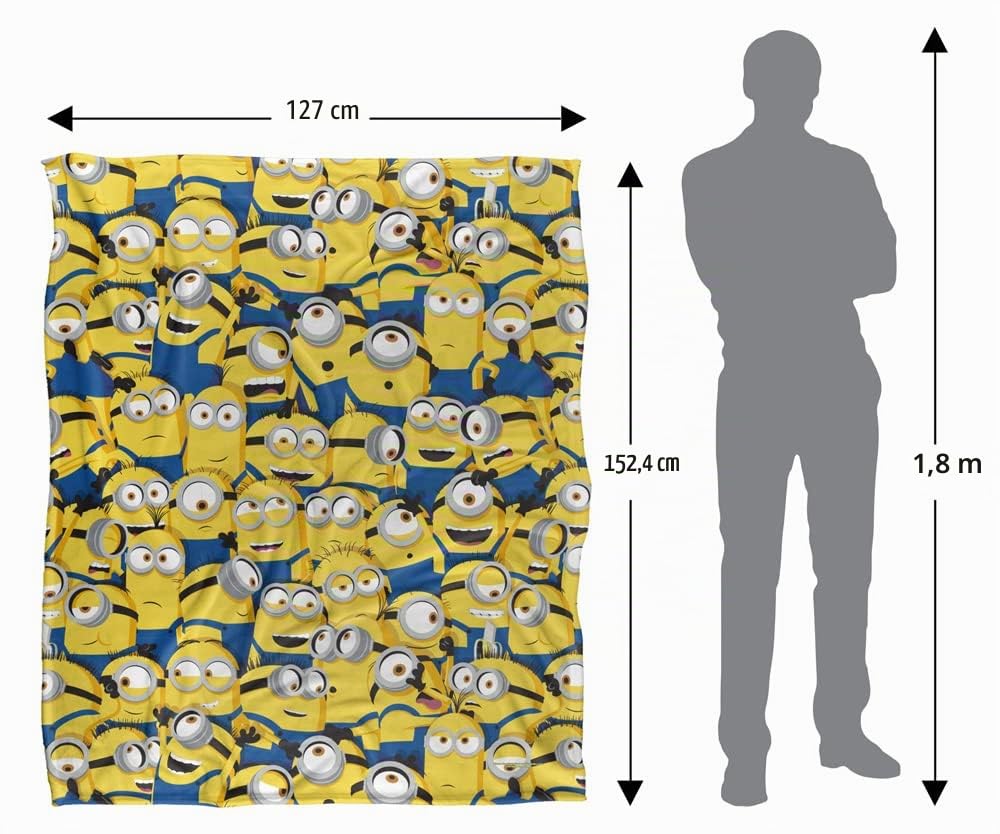 Minionki Koc Minion Group Silky Touch Super miękki koc narzuta, 152 x 127 cm