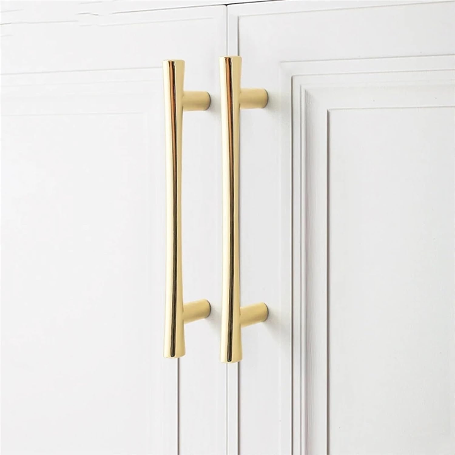 Personalized Slim Waist Shape Kitchen Drawer Handles Modern Simple Zinc Alloy Cabinet Closet Wardrobe Door Handles for Furniture 1Pcs (Color : Bright Gold 128mm)