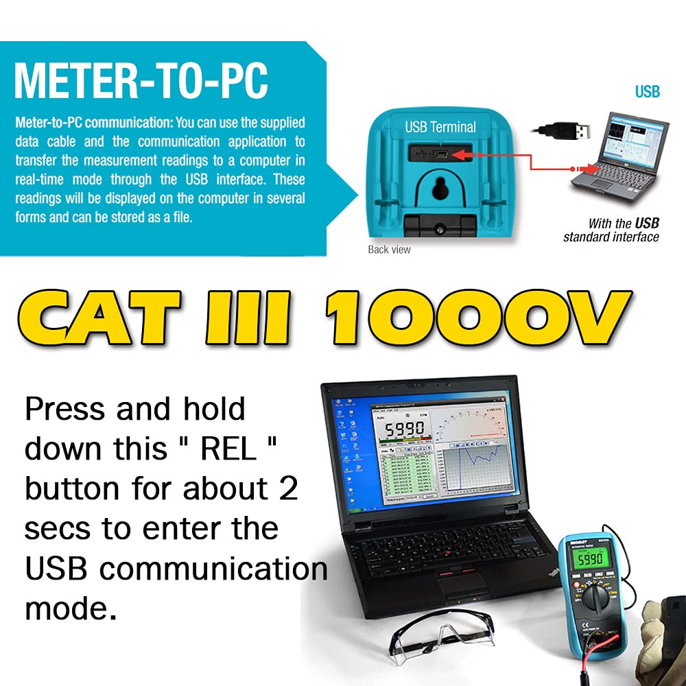 allsun Auto Multimeter - AC/DC Voltage, Current & More -3