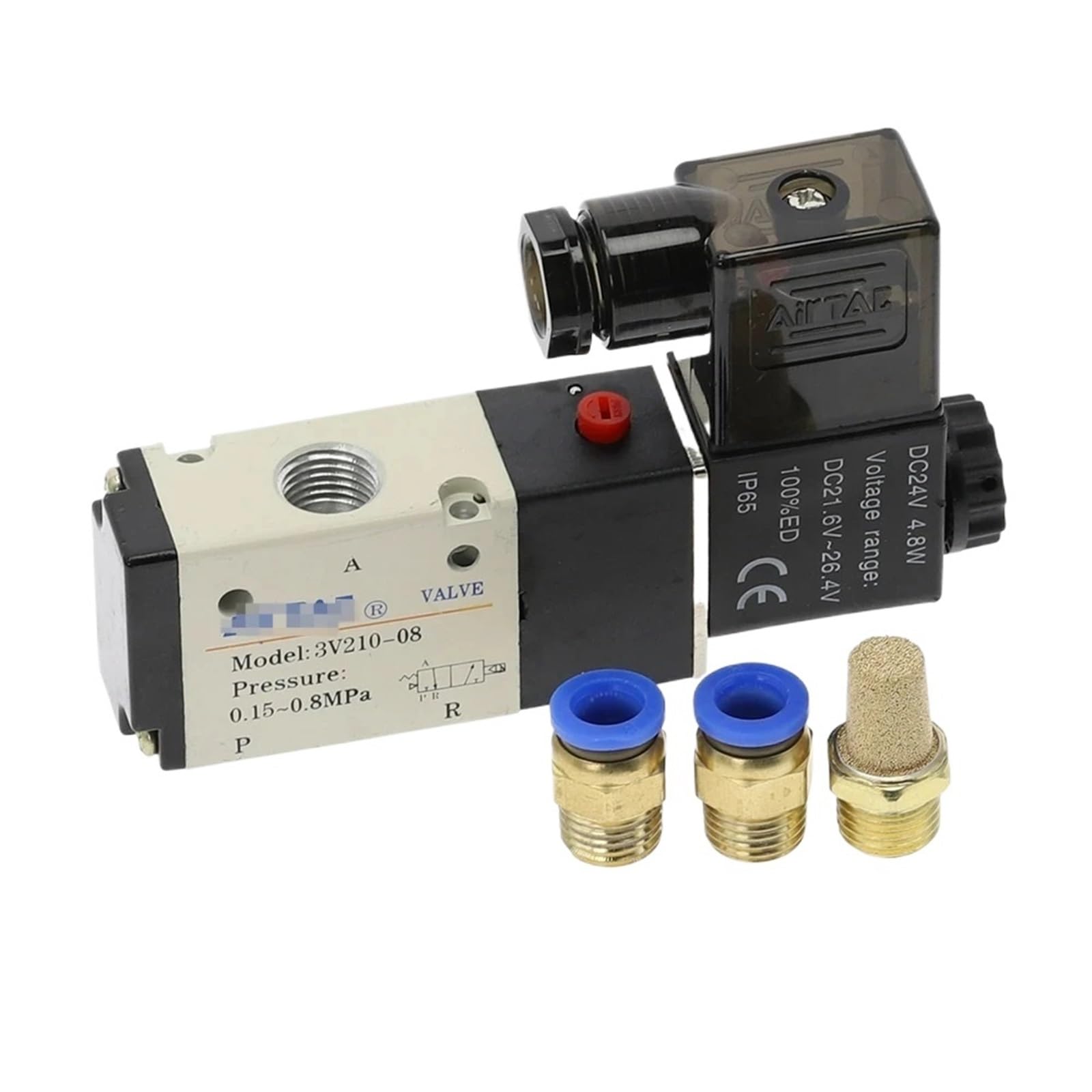Electrovanne pneumatique 3V210-08 DC12V distributeur air 3 voies 2 positions