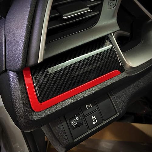 Miniatura 7 de GZXinWei 6 piezas de calcomanías decorativas de fibra de carbono para tablero central de consola para Honda 10. generación Civic 2016 2017 2018 2019