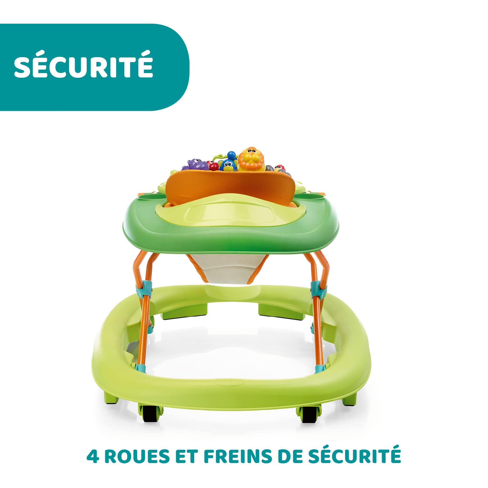 Chicco Trotteur Walky Talky pour Tout-Petits, avec Panneau de Jeu Électronique, Hauteur Réglable, Freins de Sécurité, Roues Pivotantes, Pliable et Compact, 6 Mois +
