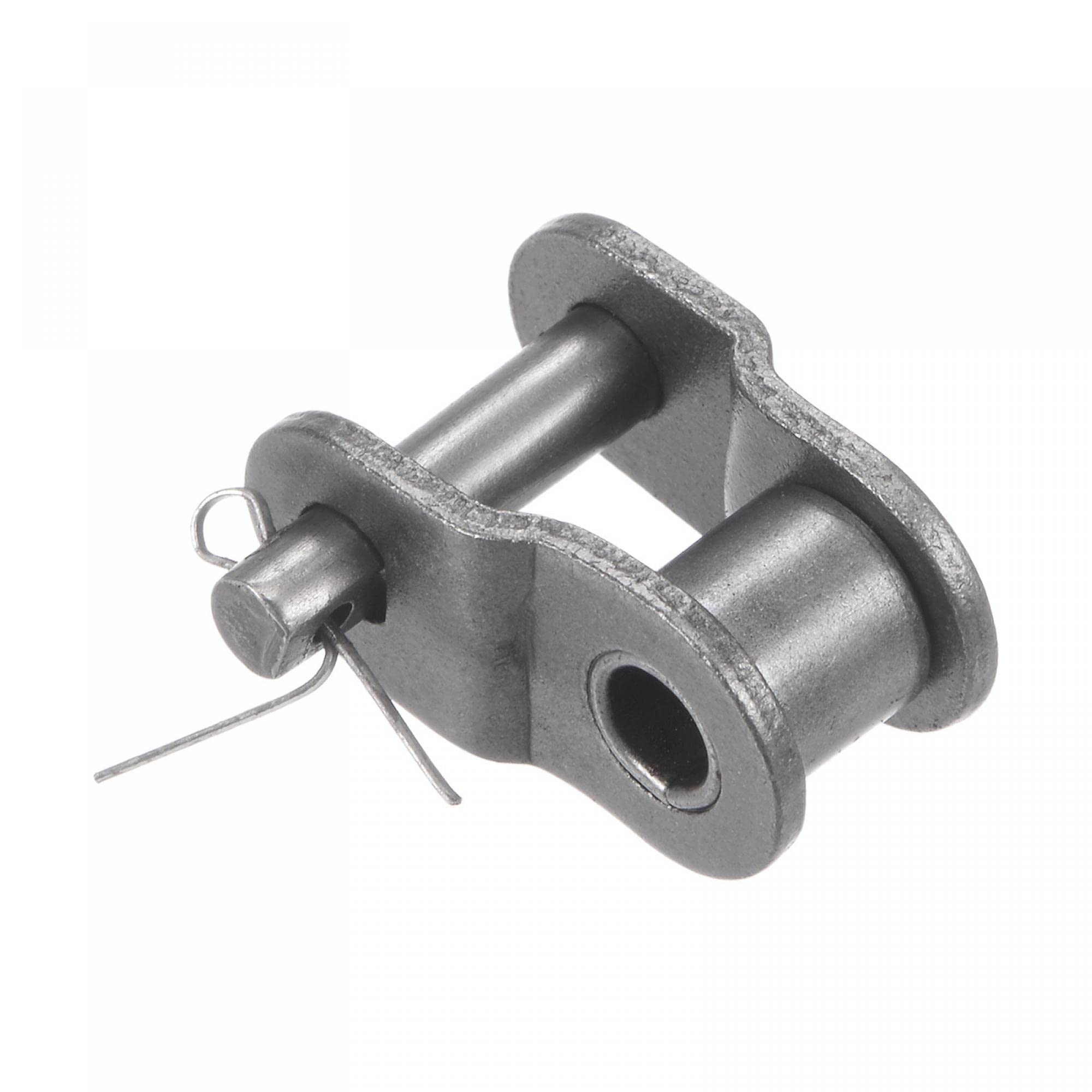 sourcing map 16 Stück versetzte halbe Gliederrolle, 1,27 cm Teilung Karbonstahl, Standard-Kettenendverbinder, Split-Glieder für 08B Kette