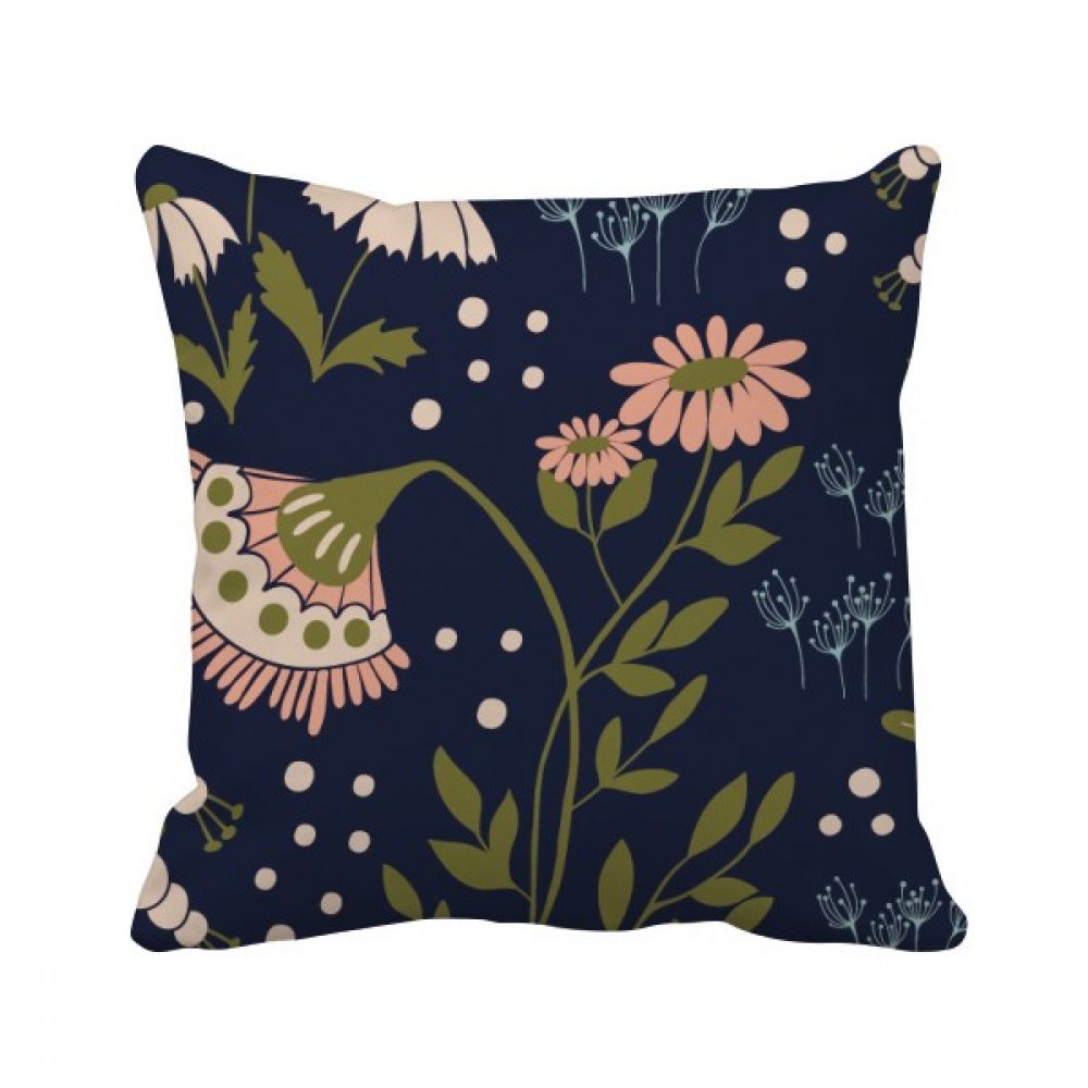 Coussin de canapé peinture rose sauvage 40x40 cm motif fleur plante carrée pour déco salon colorée