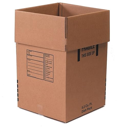Aviditi 181828DISH Caja de cartón corrugado de 18 pulgadas de largo x 18 pulgadas de ancho x 28 pulgadas de alto, kraft, para envío, embalaje y