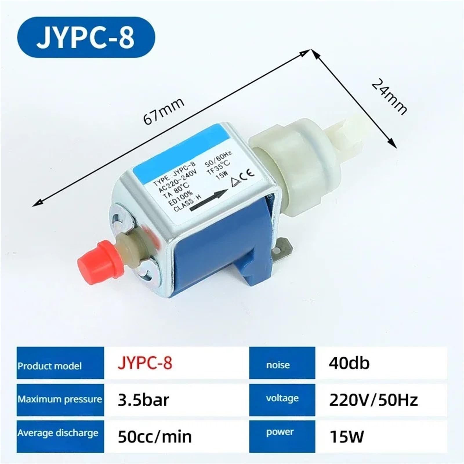 JYPC-8 220 V 15 W pompa elektromagnetyczna wymienna KIN39601 pompa elektromagnetyczna do mopa parowego mopa parowa pompa wodna