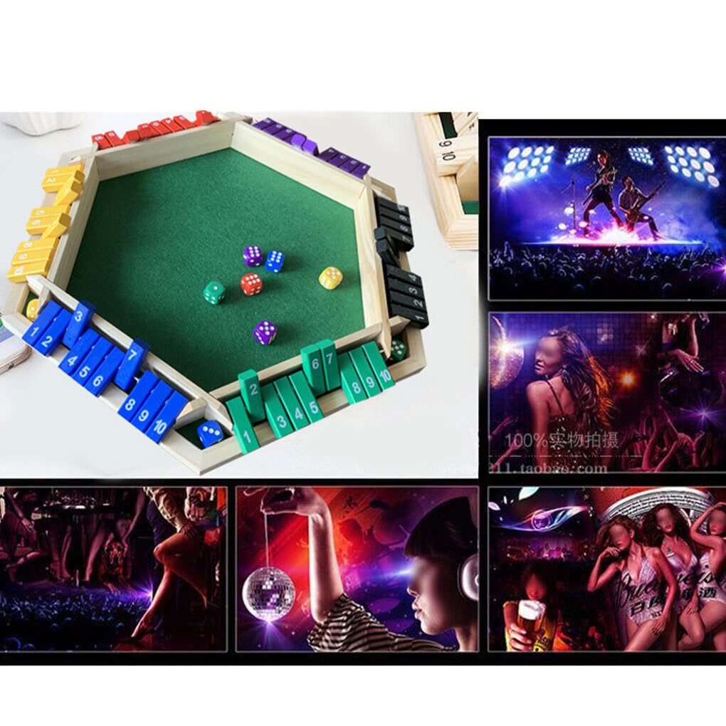 Set di Giochi da Tavolo in Legno pieni di Divertimento per la Famiglia e Gli Amici Giochi intrattenimento per Adulti da Tavolo per 6 Persone Matematica Dadi, digitare+1