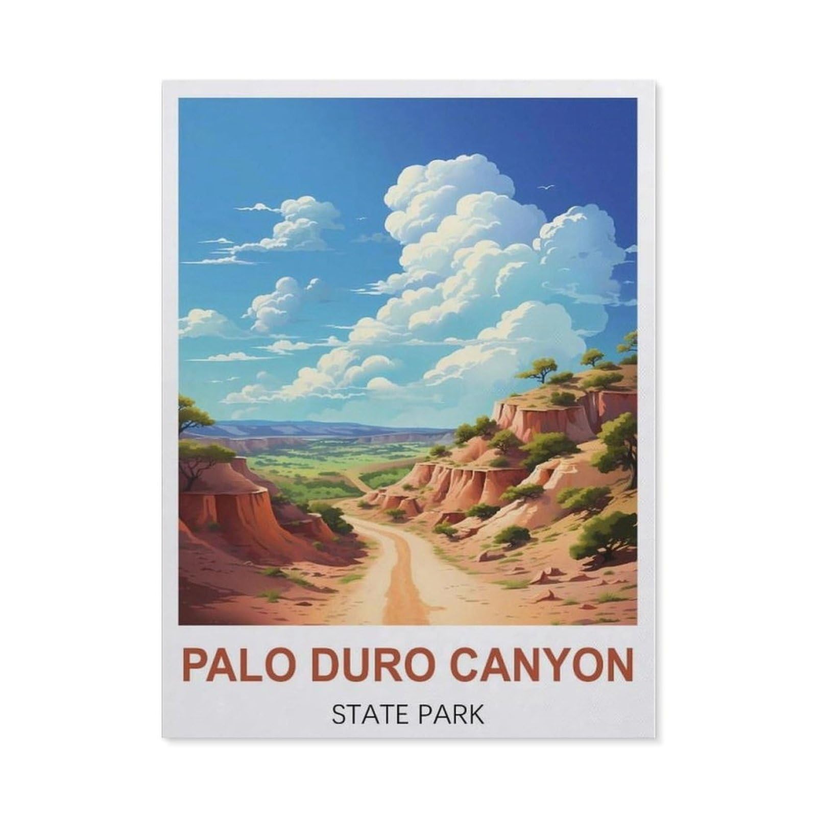 BEAYODKP Full Diamond 5D DIY Diamond Painting，Palo Duro Canyon State Park Vintage Travel Posters，3D Diamond Embroidery Cross Stitch Mosaic Needle Works（30 x 40 cm/11.81 x 15.74 inches）-CC14