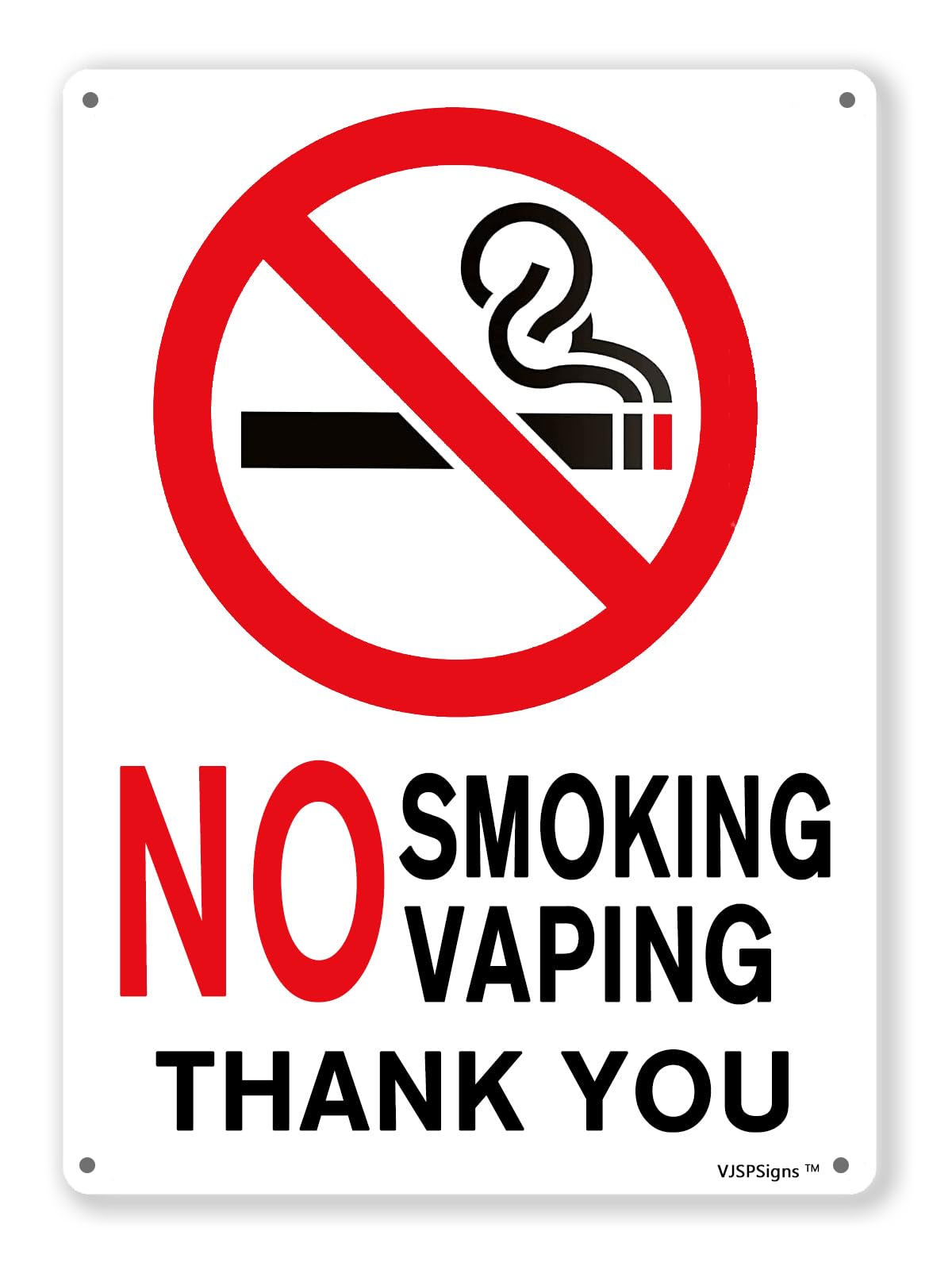 peiyeety No Smoking Signs for Business,No Smoking No Vaping Sign for Indoor & Outdoor, 8"X12" Metal Aluminum Sign