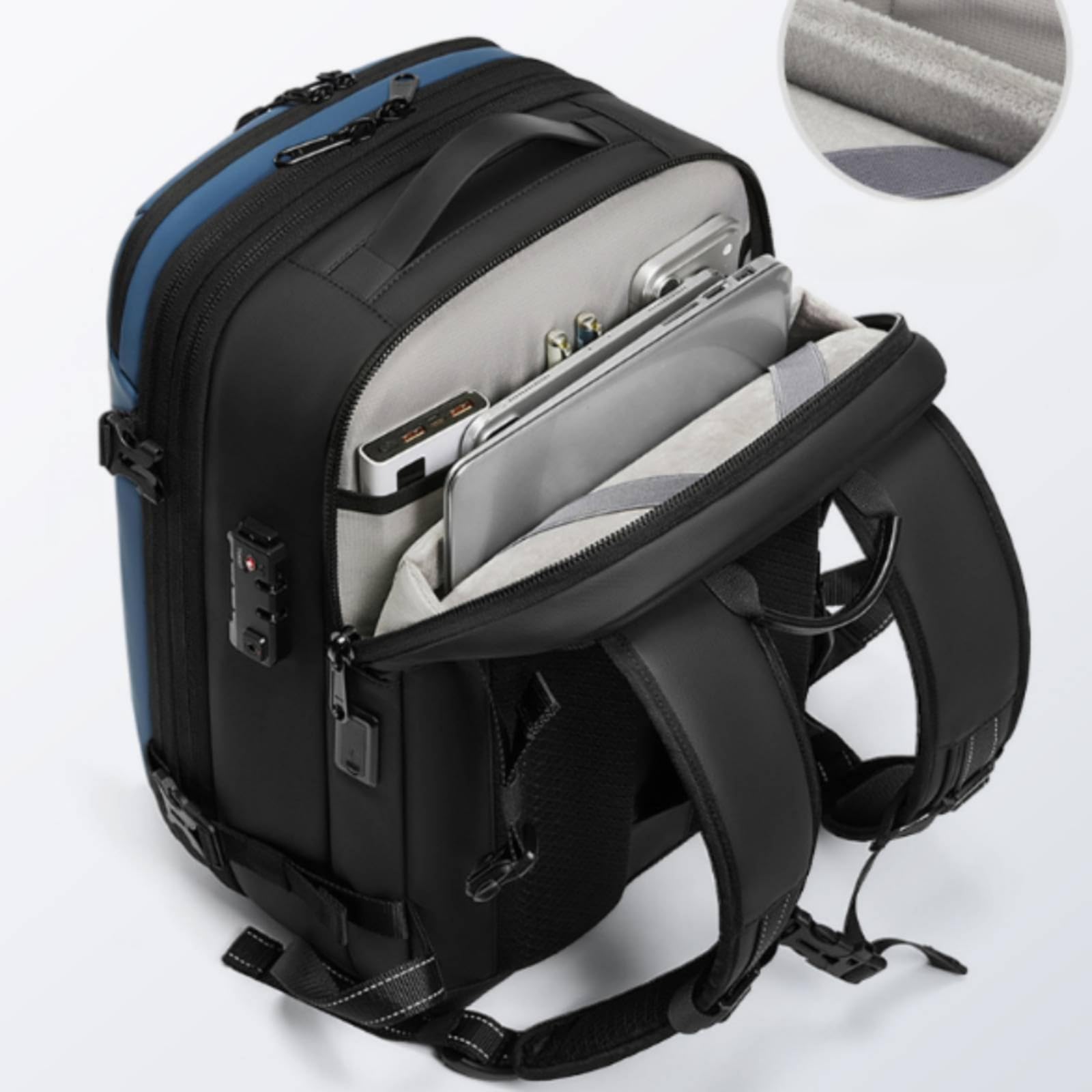 Zaino Sottovuoto Professionale Zaino con Compressione a Vuoto Impermeabile Borsa per Pendolari, Array, Nero Piccolo, Lunghezza 30cm Altezza 40cm Larghezza 15cm Espansa 20cm