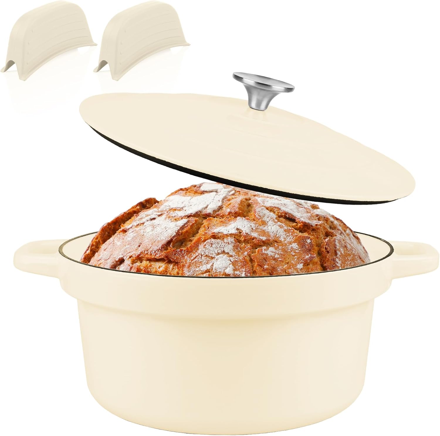CUKOR 7QT Dutch Oven Pot With Lid, Enameled Cast Iron Dutch Oven For Bread Baking, Non-Stick Bread Pot for Oven/Stovetop (Roast, Braising, Stewing, Soups)