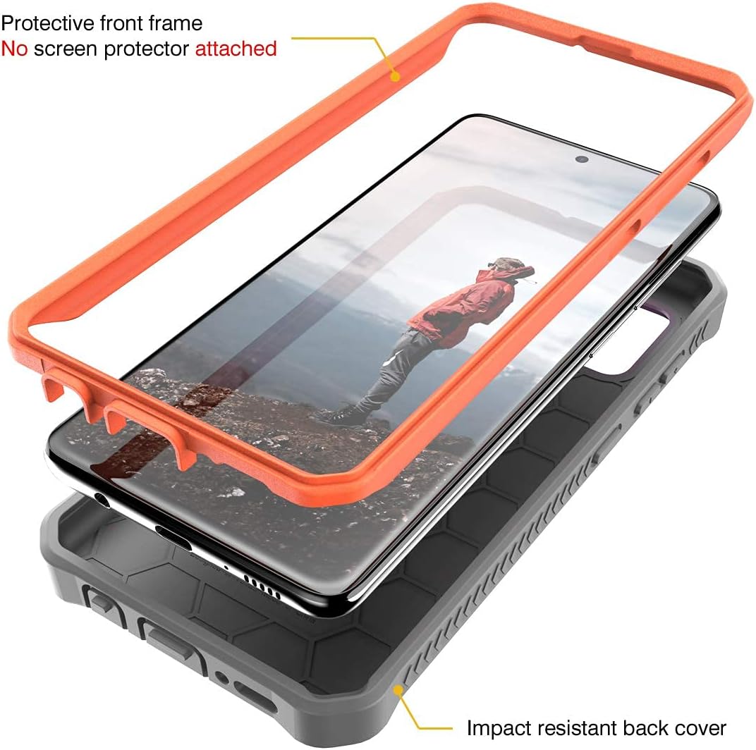 ArmadilloTek Vanguard Designed for Samsung Galaxy A51 4G Case Military Grade Full-Body Rugged with Kickstand Without Built-in Screen Protector - Orange