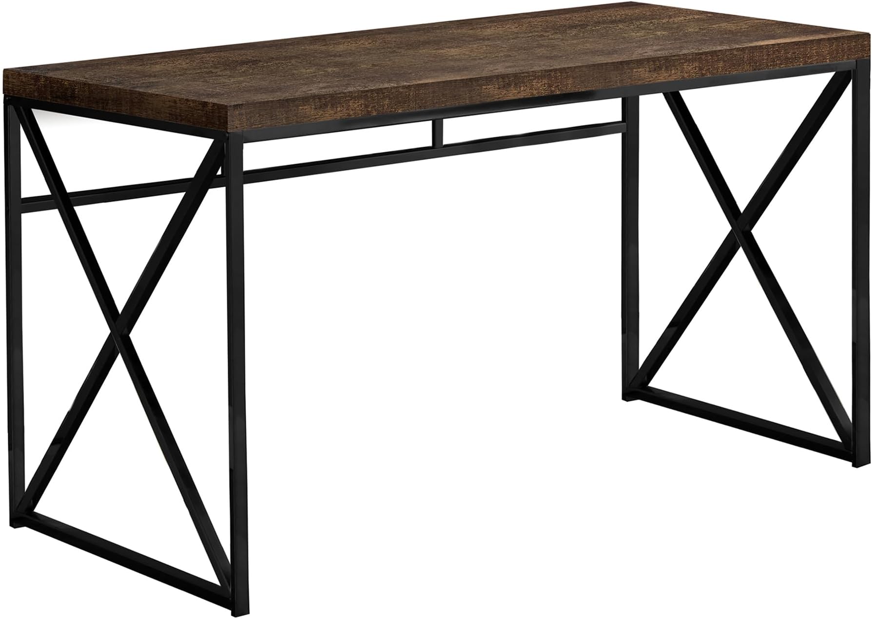 I 7450 Computer Desk, Home Office, Laptop, Work, Metal, Laminate, Brown, Black, Contemporary, Modern