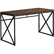 Monarch Specialties I 7450 Computer Desk, Home Office, Laptop, Work, Metal, Laminate, Brown, Black, Contemporary, Modern