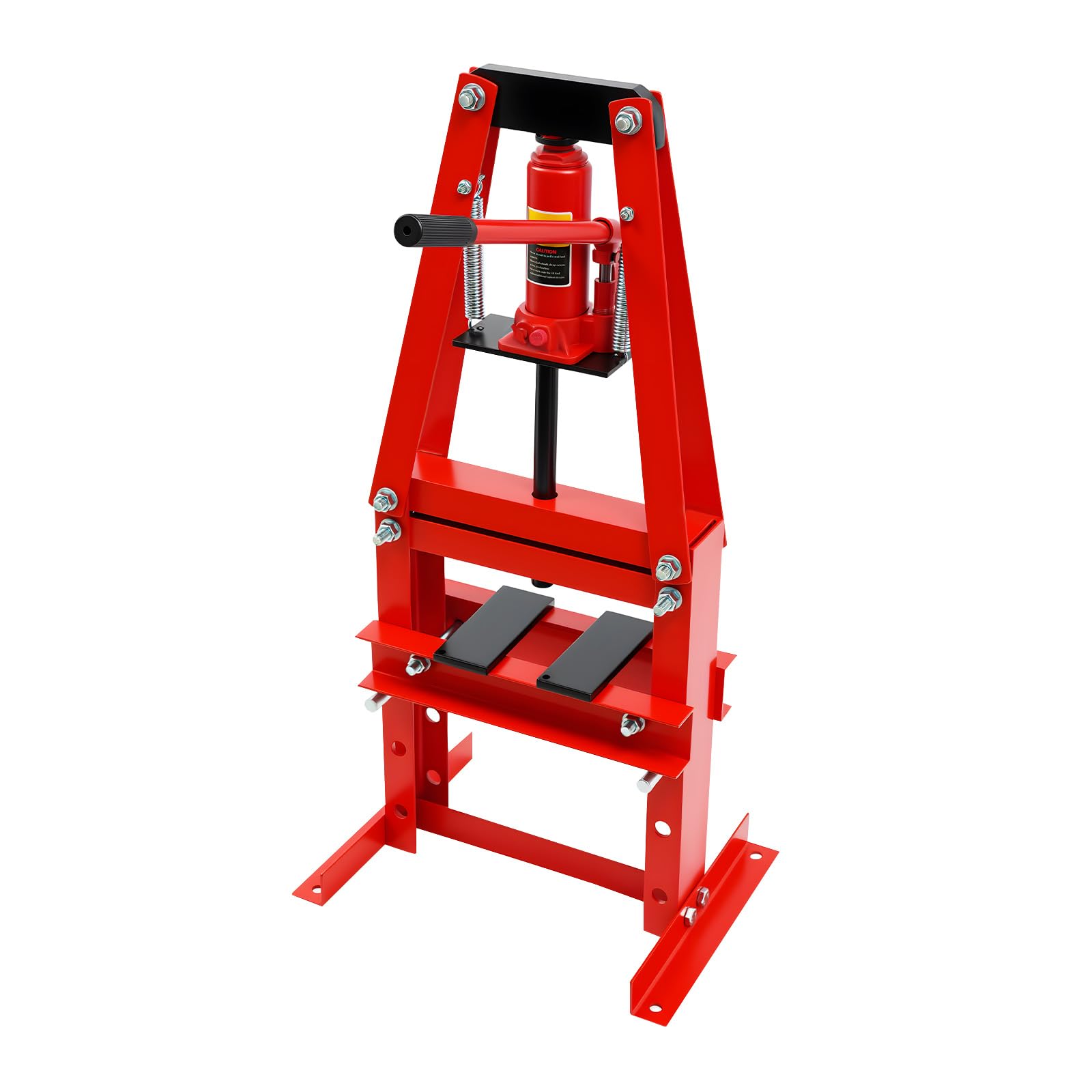40 x 32 x 74.5 cm 6T Hydraulic Workshop Press, Carbon Steel, 130 mm, Travel Plan, 4 Levels, A-Shape Height, Manual Frame Press, Warehouse Press with Plates for Workshop
