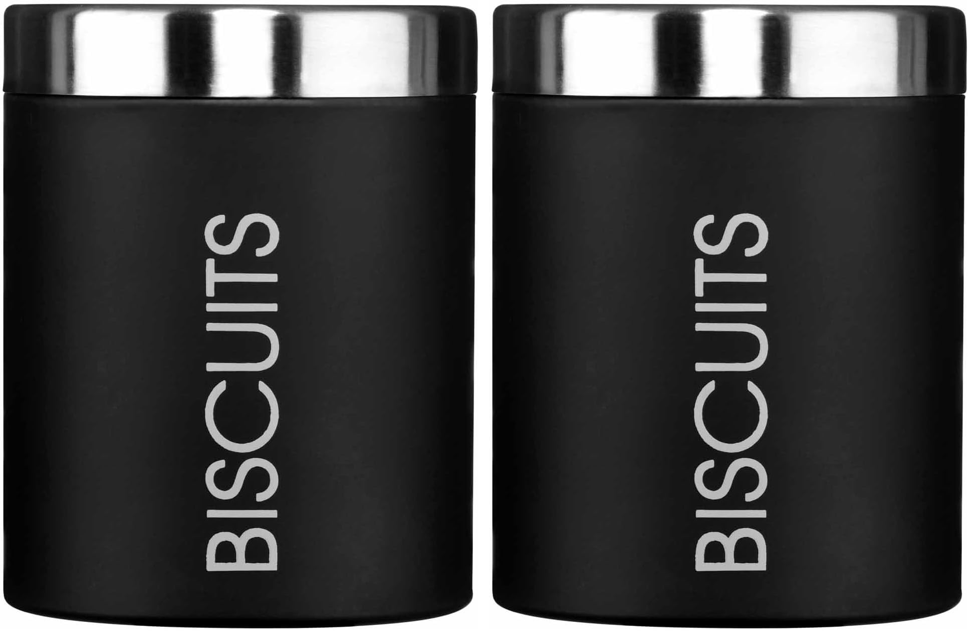Boîte à biscuit récipient de stockage hermétique gâteaux secs lot de 2 noir