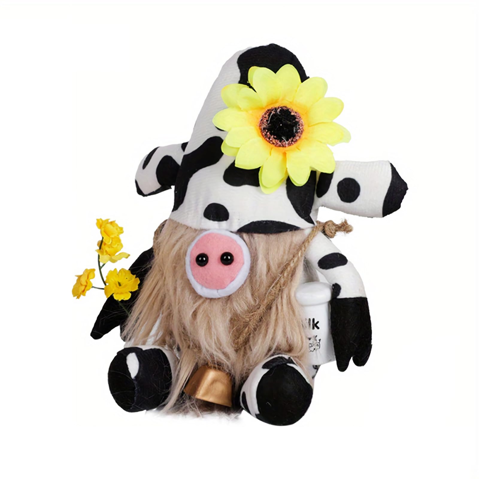 Kalttoy Women's Men Plushs Doll Rudolphs Cow Festival Ornament Faceless Dwarfs Doll Figurinees Adorment Lovely Decorations Cow Theme