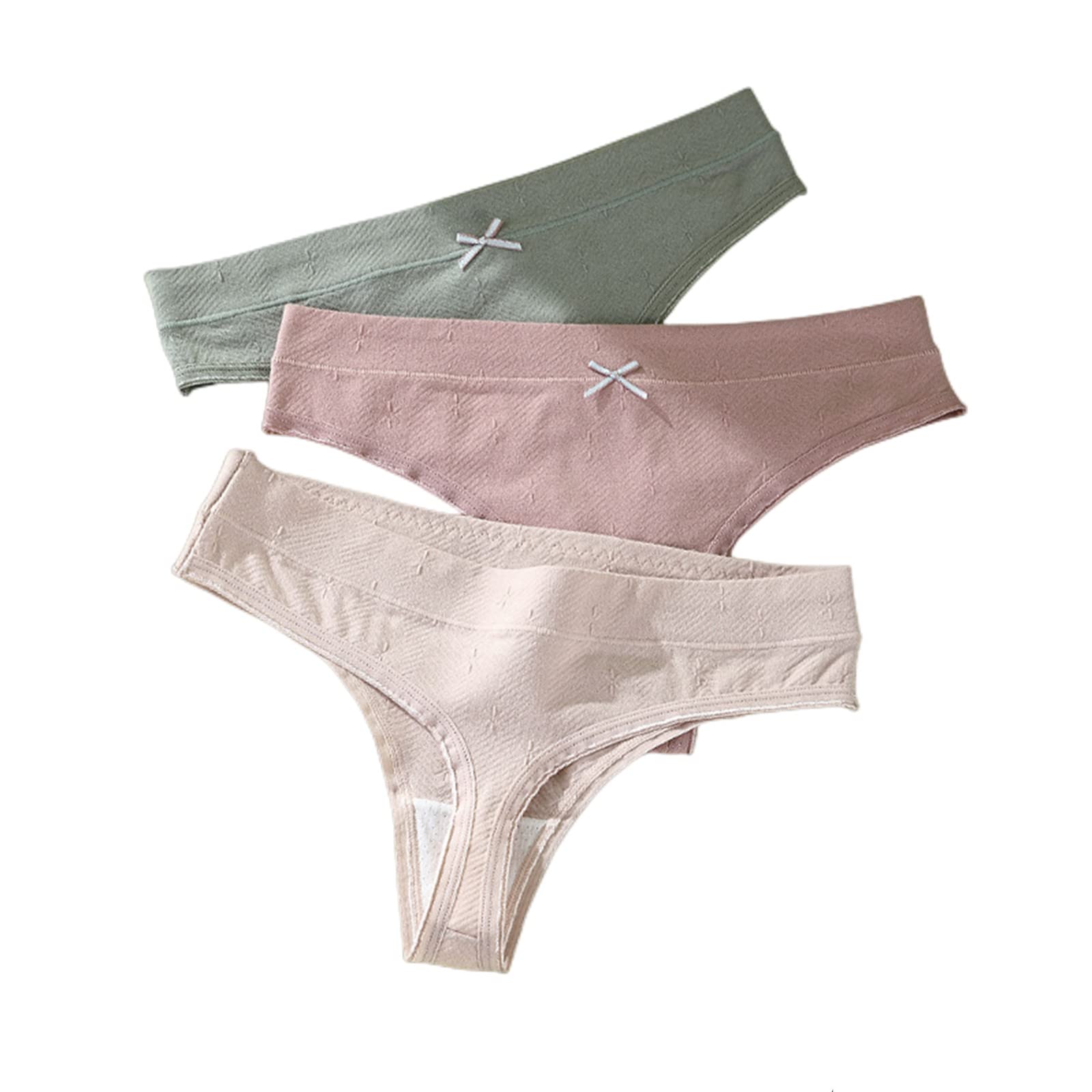 Unterhosen Damen 3Pcs/Set Trackless Jacquard Sport Tanga-Set 2,L